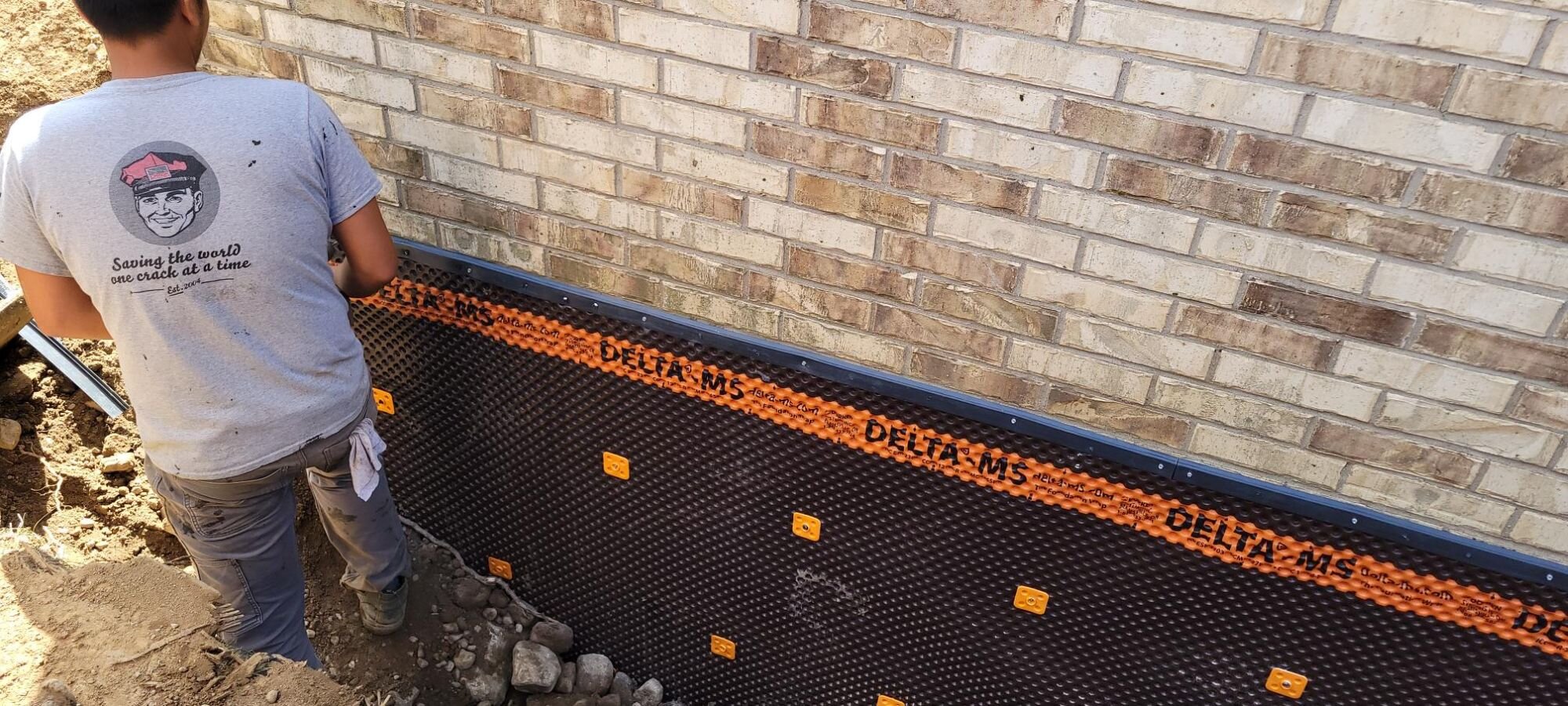 outside membrane on an exterior corner of a house